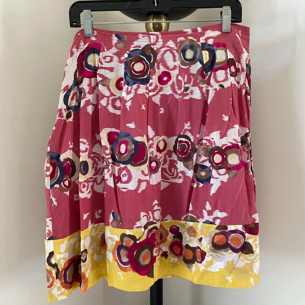 BCBGMaxAzria Pleated Floral Watercolor Skirt!